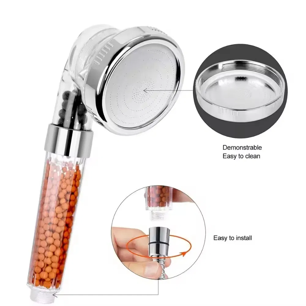 Hot 3 Features to Remove Bacteria Hand-Held High Pressure Shower Head