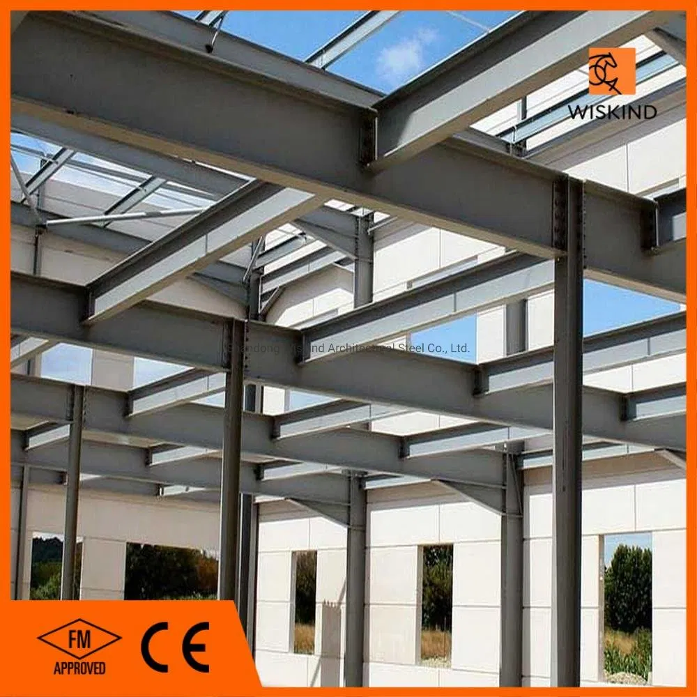 Wiskind Low Cost High Strength H-Section Beam/Column Steel Structure for Warehouse/Workshop/Office Building/Cow Shed/Hangar