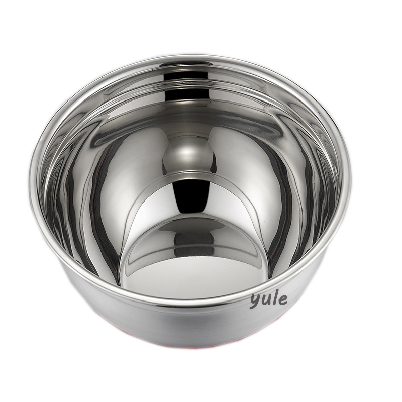 Colorful Silicone Base and Lid Stainless Steel Salad Bowl Set Mixing Bowl