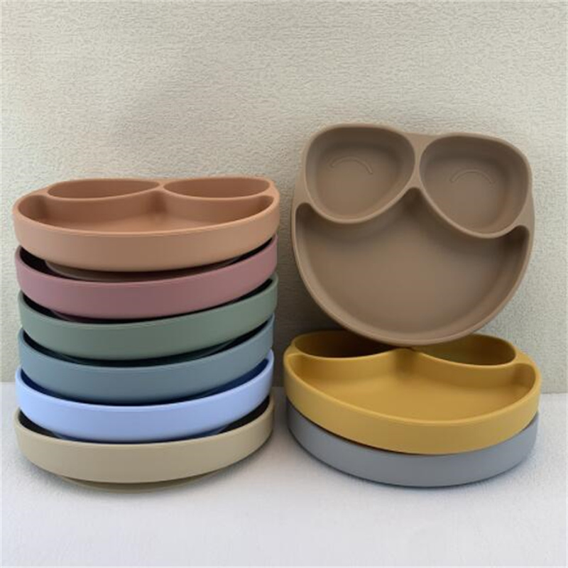 Food Grade Kids Feeding Plate Baby Silicone Suction Plate