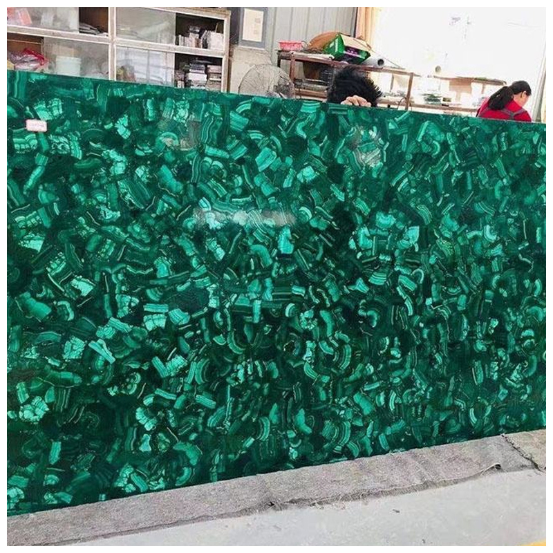 Luxury Brazilian Green Malachite Gemstone Slabs for Tables and Countertops
