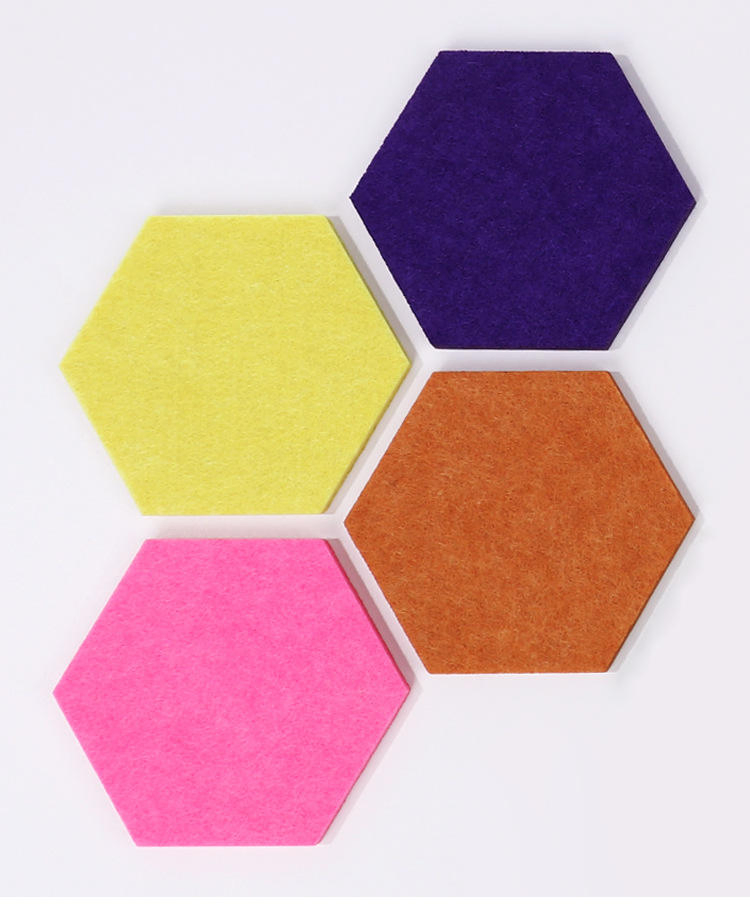 Colorful Soundproofing Wall Polyester Fiber Acoust Components Hexagon Felt Acoustic Panels Tile