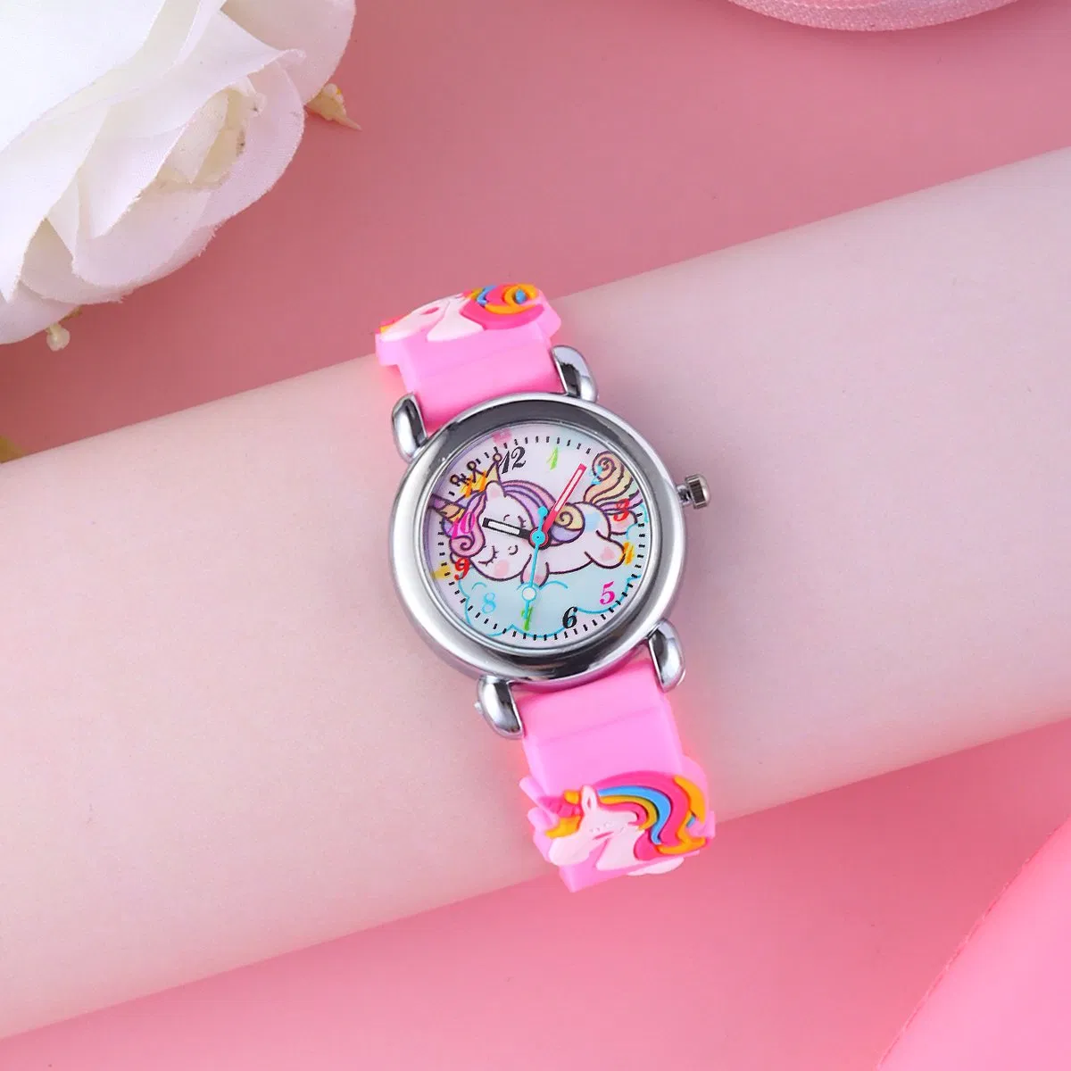 Cute Cartoon Watches Unicorn Bright Colors Pink
