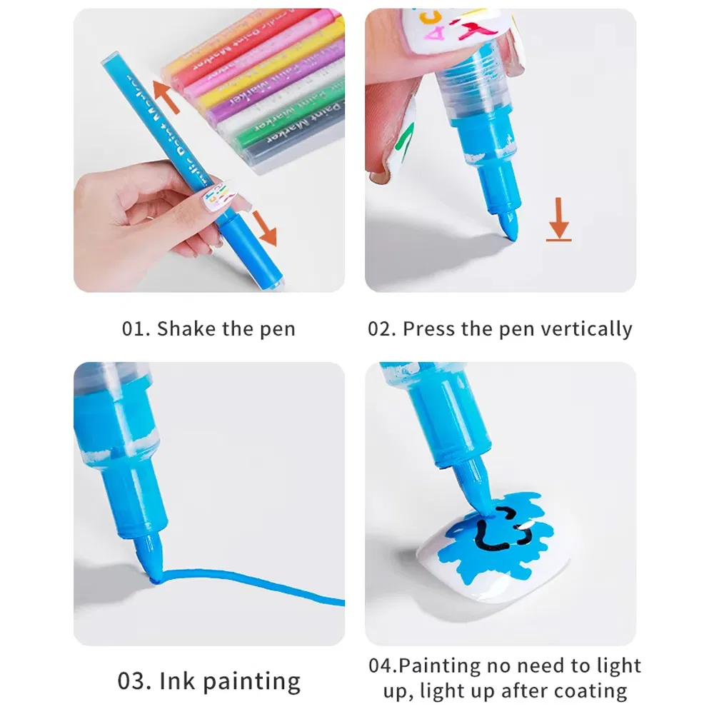 Waterproof Art Drawing Painting Nail Graffiti Acrylic Water Based Marker Quick Drying Permanent Pen