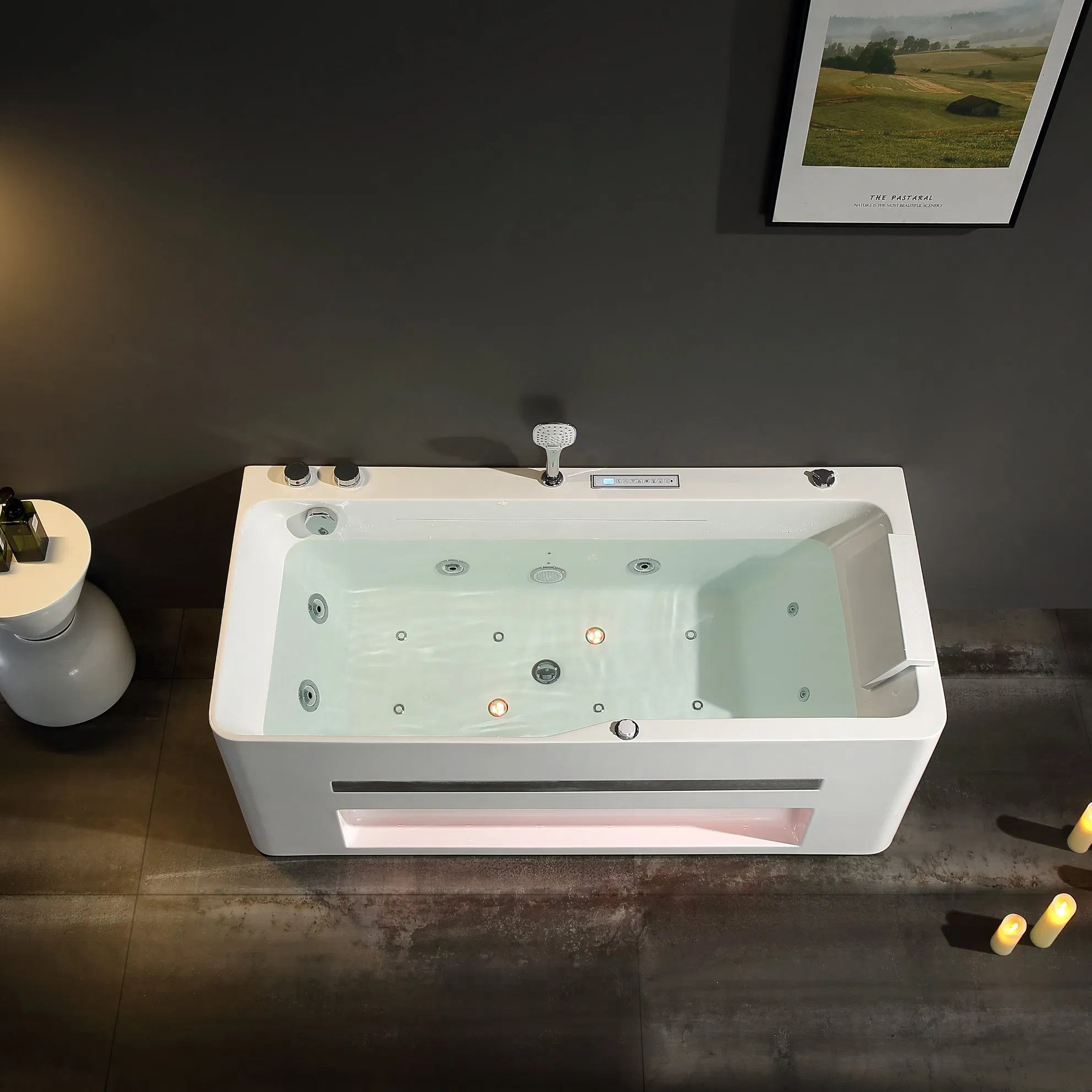 Factory Price New Design Sanitary Ware Full Function Rectangle Shape Swim SPA Massage Whirlpool Hot Bathtub