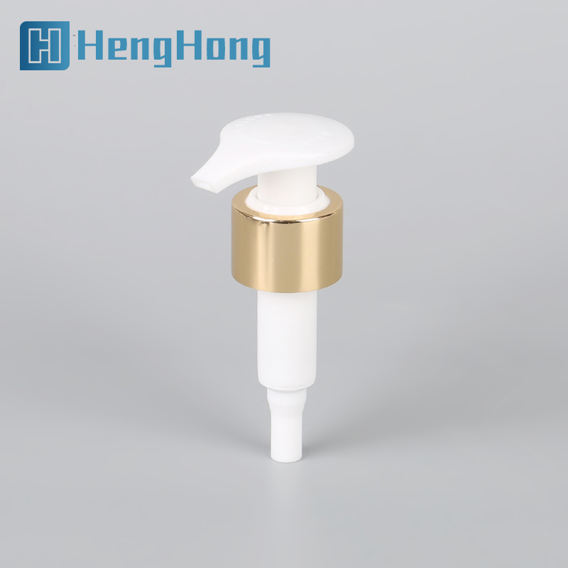 Wholesale Left Right Lock Gold Metal Aluminum Collar Dispensing Lotion Cream Pump