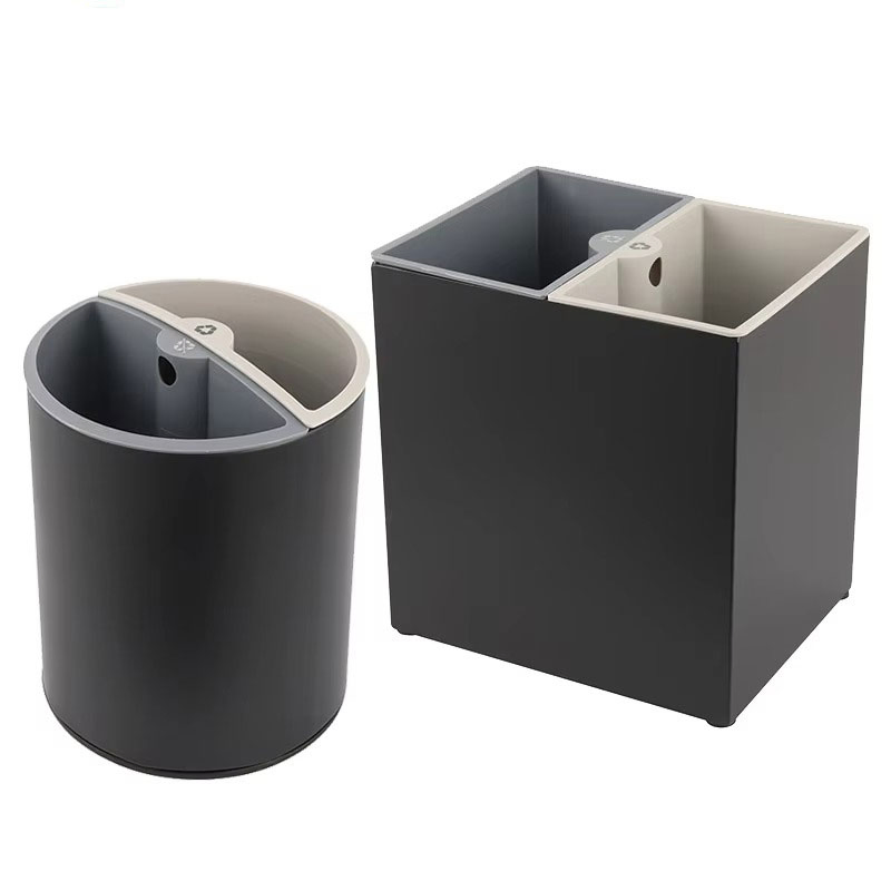 Стильная урна для раздельного сбора мусора, металл и пластик