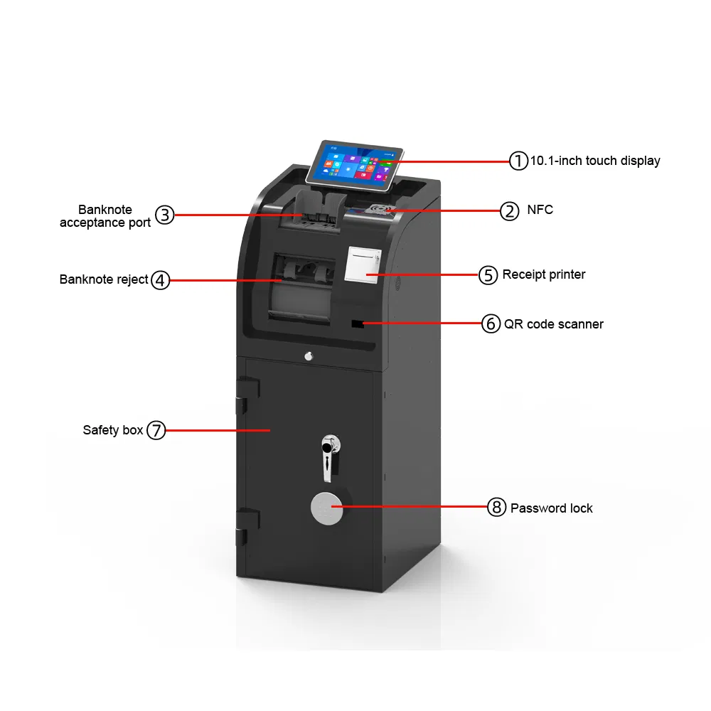 Tight Size Optional Color Built-in Software Otp Safety Secured Cash Deposit Machine