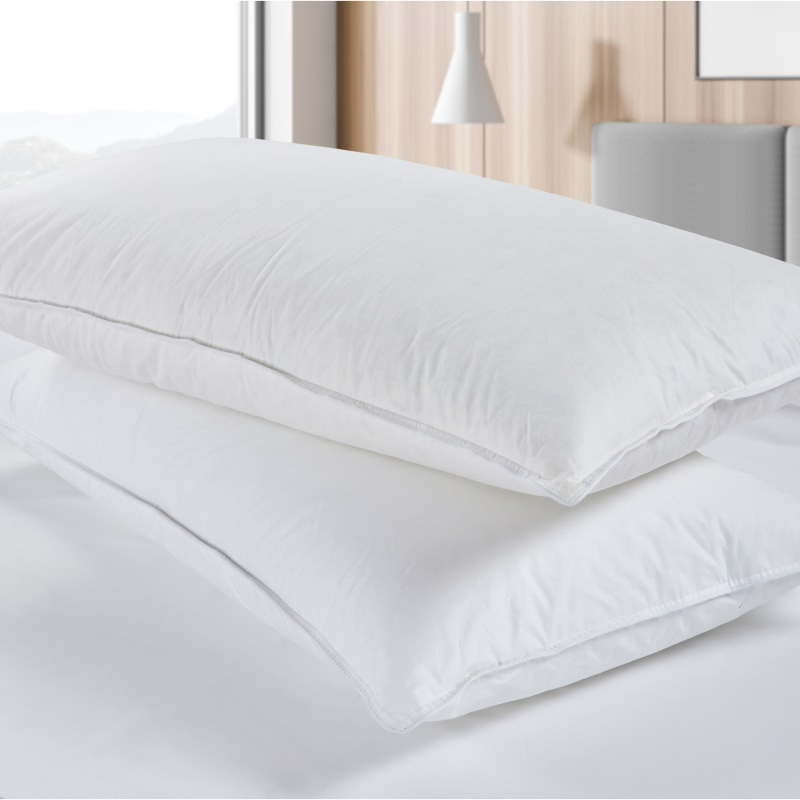 100% Cotton Shell White Goose Feather Down Hotel Bed Soft Pillow