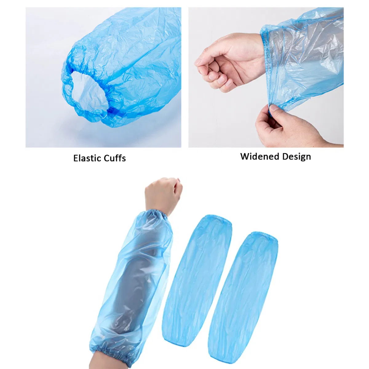 100 PCS of Packed Disposable Plastic Arm Cover PE Sleeve Covers for Food Cooking