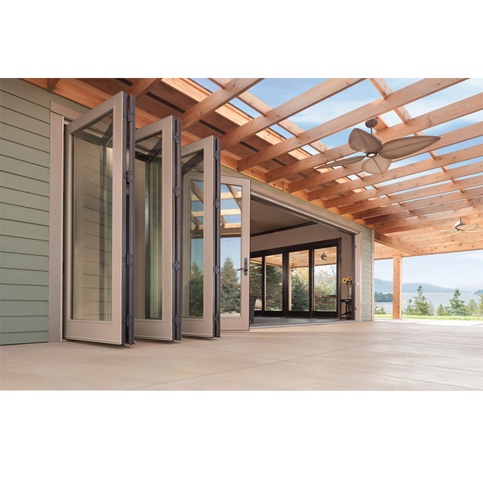 Outdoor Sliding Fittings 6 Panels Bi Folding Windows Door for Home Shopfront