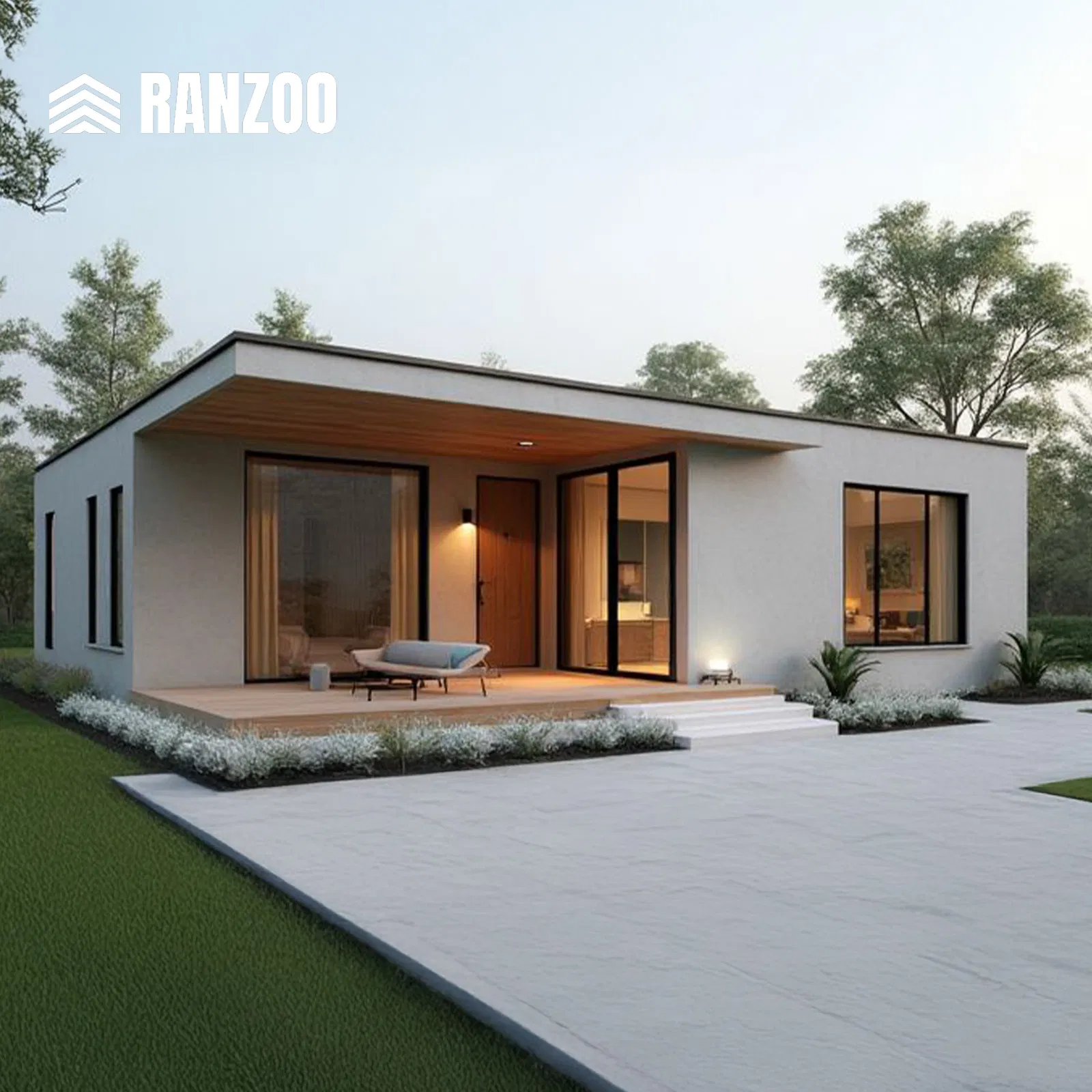 Ranzoo prefab house china mobile container house wooden house portable home with customizable design available
