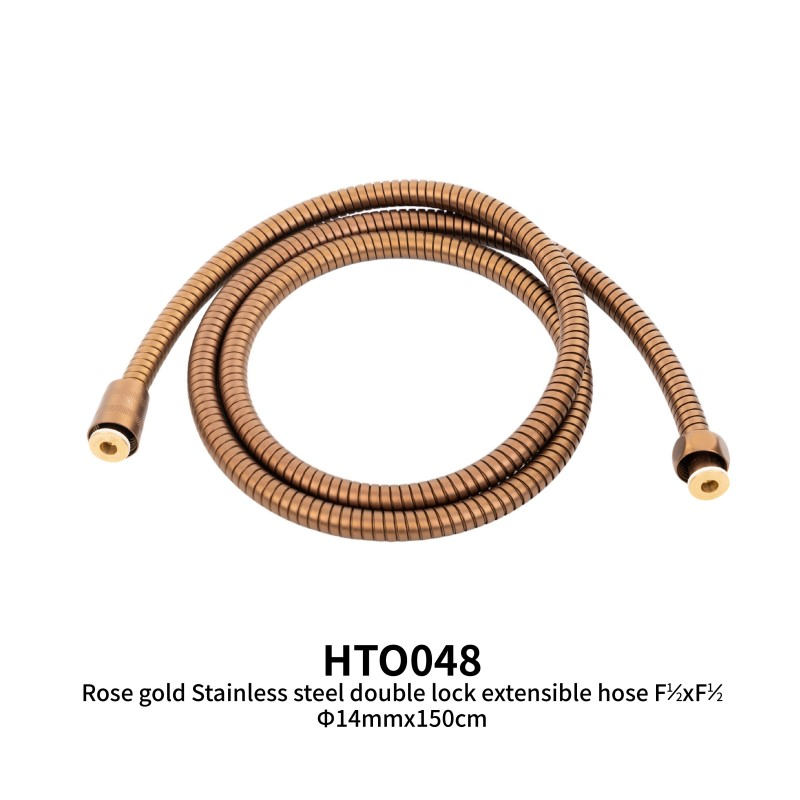 Rose Gold Stainless Steel Double Lock Extensible Hose F1/2"Xf1/2"
