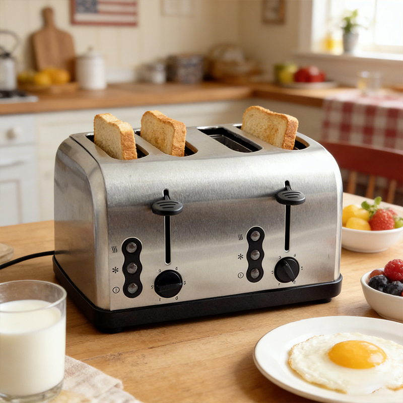 4 Slices Toaster with Adjustable Browning Control for Perfect Toast