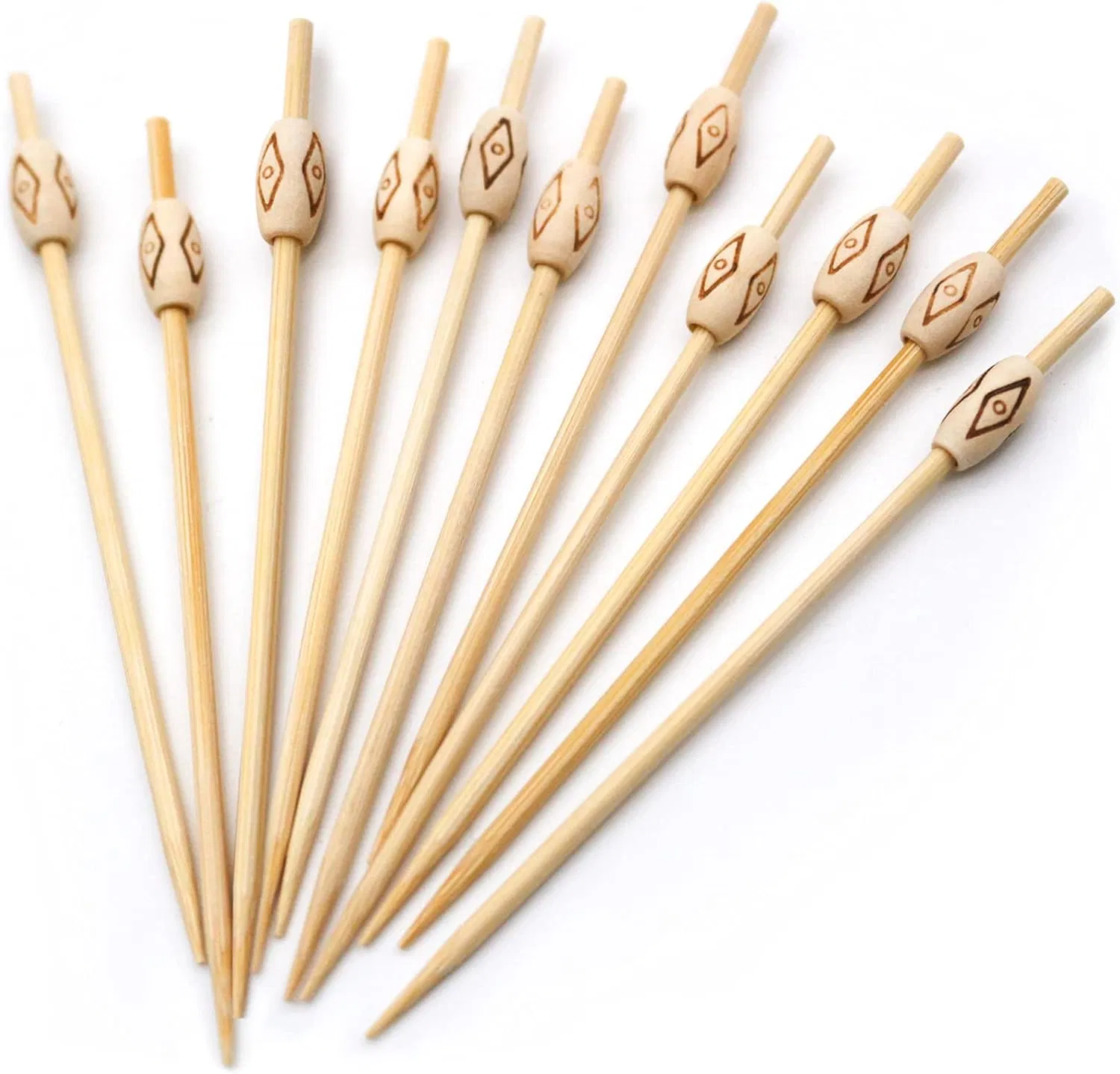 Double-Pointed Wooden Toothpicks That Meet The Needs of Appetizers, Olives, Barbecues, Fruits, Cocktails and Assist in Teeth Cleaning