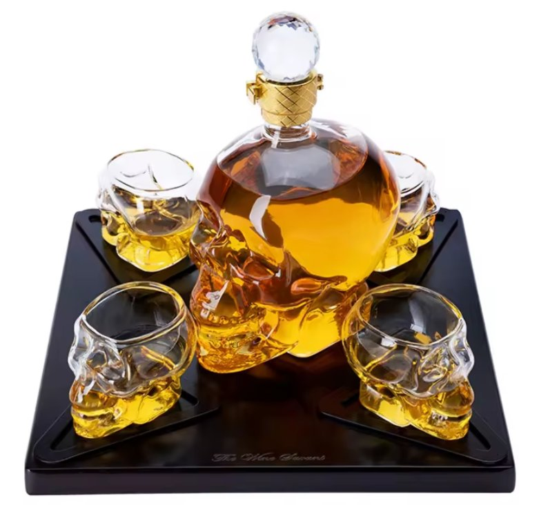 Creative High Eco-Friendly Borosilicate Grenade Shape Glass Decanter Set for Wine and Whisky