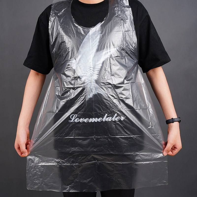 Disposable Transparent Sleeveless PE Apron for Household Cleaning Salon Hospital Use Large Size CE Certified