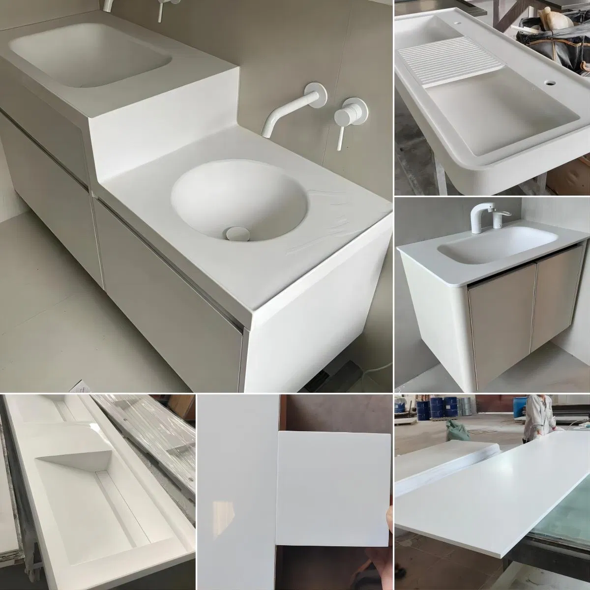 20 Years Manufacturer Bathroom Vanity Wall Mount Bathroom Vanity White Vanity Bathroom Bathroom Countertop Storage Acrylic Solid Surface Vanity