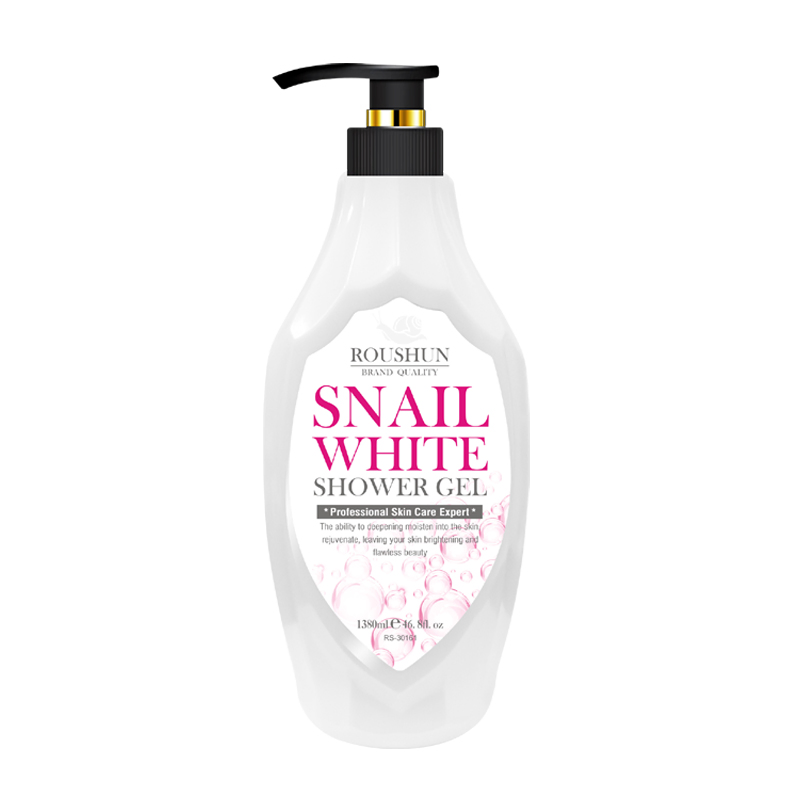 Roushun Whitening Smoothing Revitalizing Snail Extract Snail Shower Gel for Skin Whitening