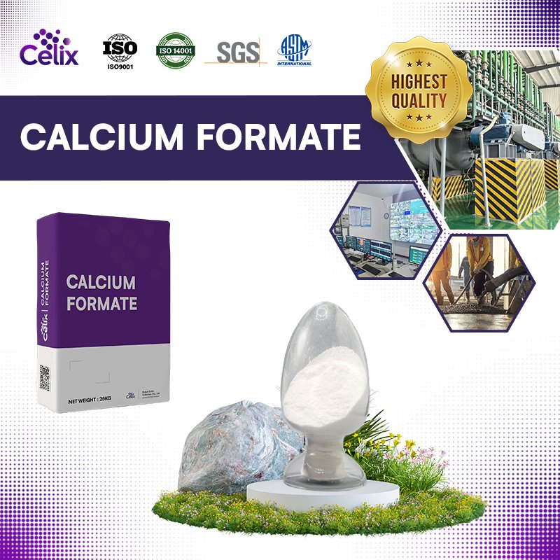 Best Seller Calcium Formate of Celix for Dry Mix Mortar Significantly Accelerate The Hardening Speed of Cement and Shorten The Setting Time
