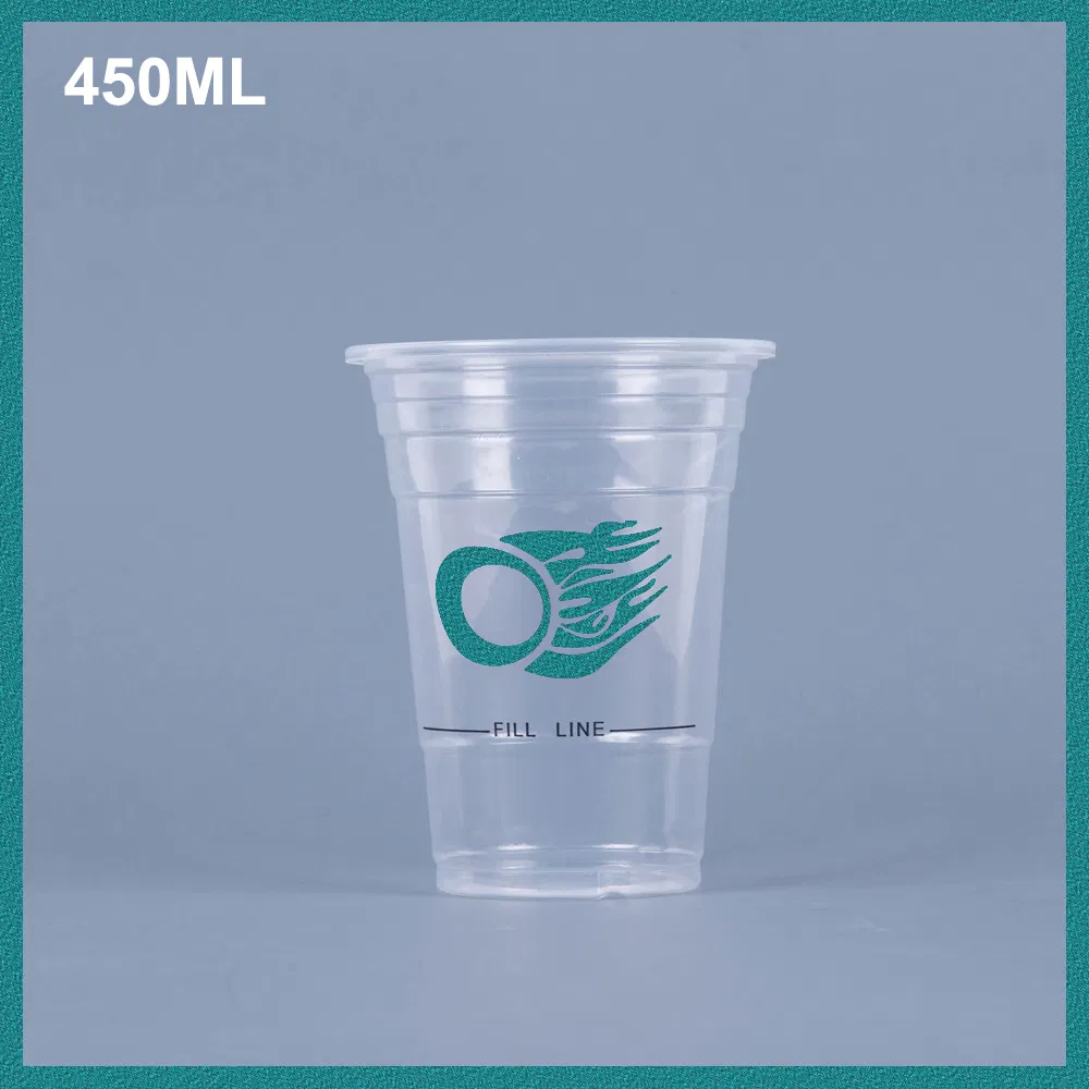 Одноразовые пластиковые стаканы 11oz с крышкой и соломинкой