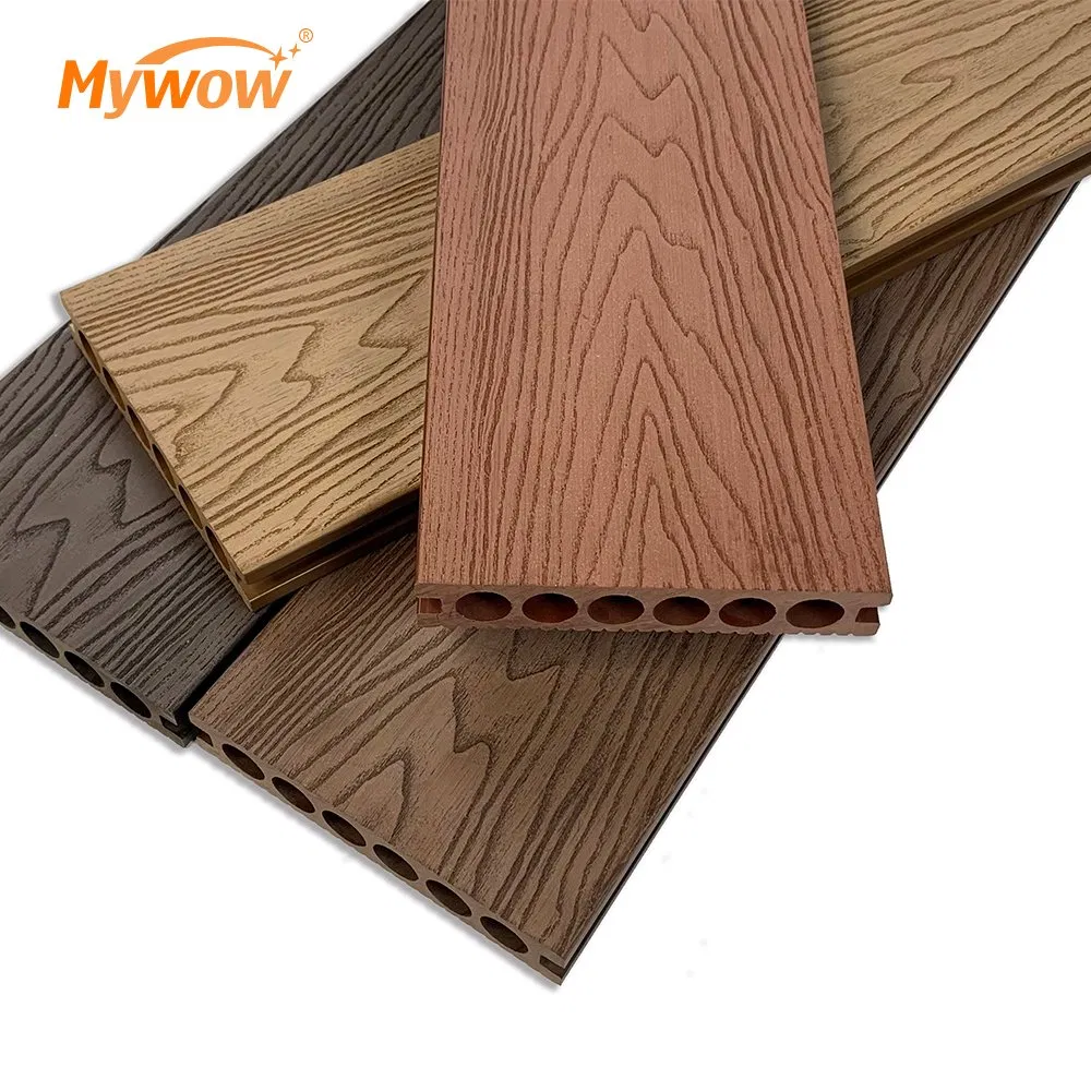 Factory Made 3D Embossed Wood Grain WPC Decking WPC Decking Outdoor