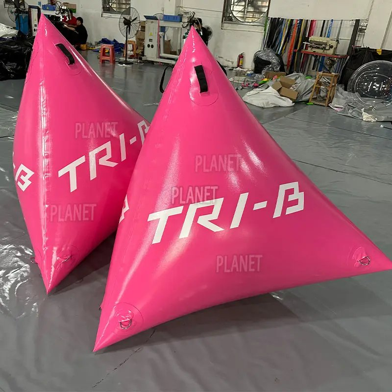 1.5m Triangle Shape Floating Swimming Marker Inflatable Marine Buoy with Logo