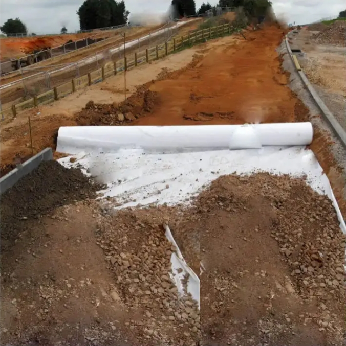 400g Filament Fabric Geotextile for Road Reinforcement and Slope of Fish Pond Liner Protection