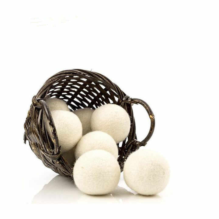 Eco-Friendly White XL Size 6 Pack 7cm New Zealand Organic Wool Dryer Ball for Laundry