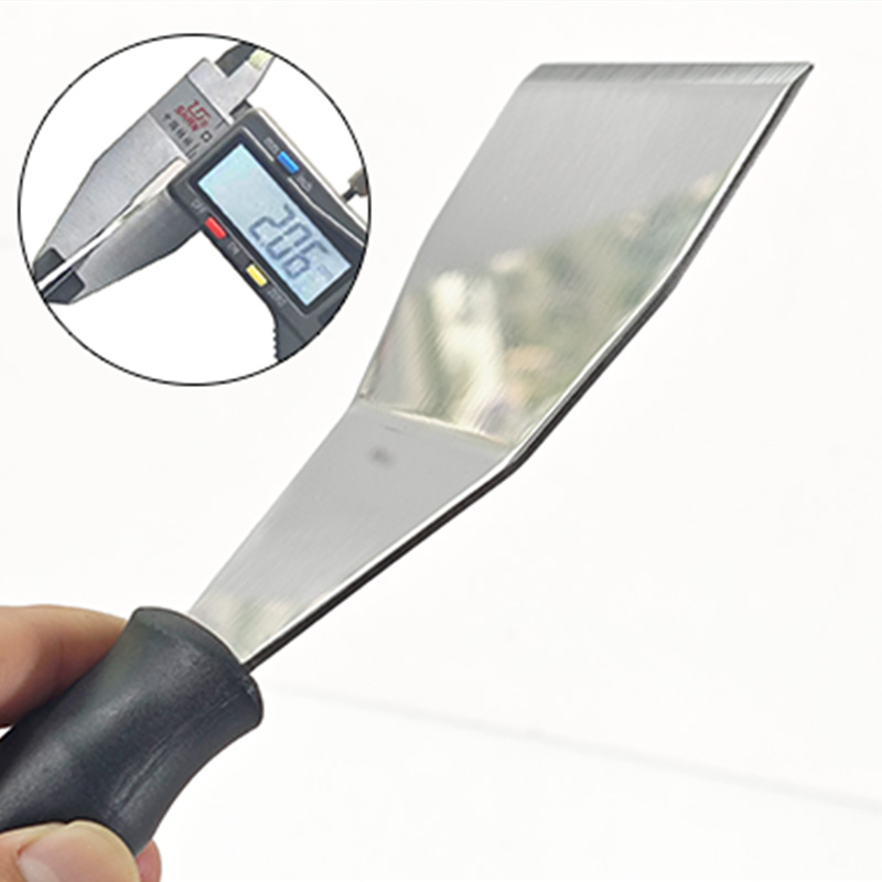 Extendable Rod Sharpened Putty Knife Kit: Stainless Steel Thickened Tools for Wall Plaster Repair & Advertising Stain Cleaning