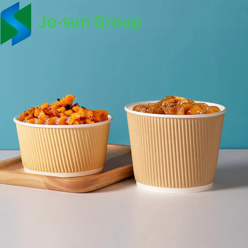Jo-Sun Disposable Recyclable Kraft Corrugated Bowl and Soup Bucket