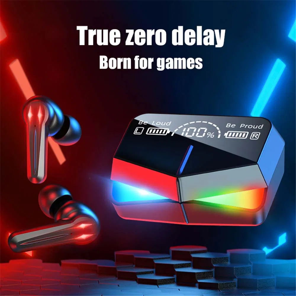 M28 LED Display Bluetooth Game Earphone Low Latency Touch Control Wireless Earbuds