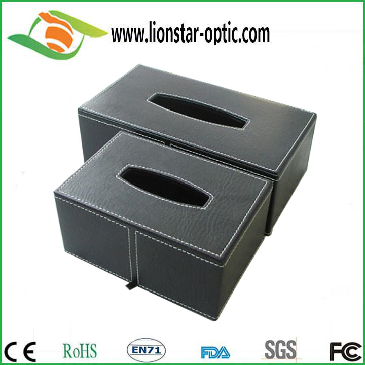 PU Leather Refillable Customized Tissue Box Facial Holder Box for Room Hotel