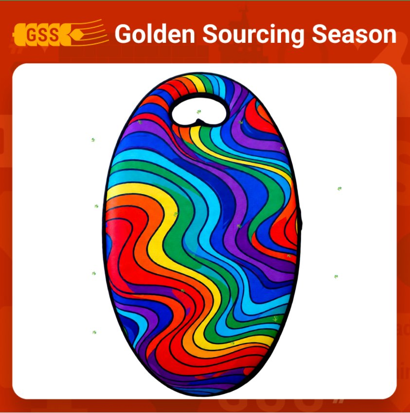 Waterproof Sponge Kneeling Mat with Colorful Rainbow Design