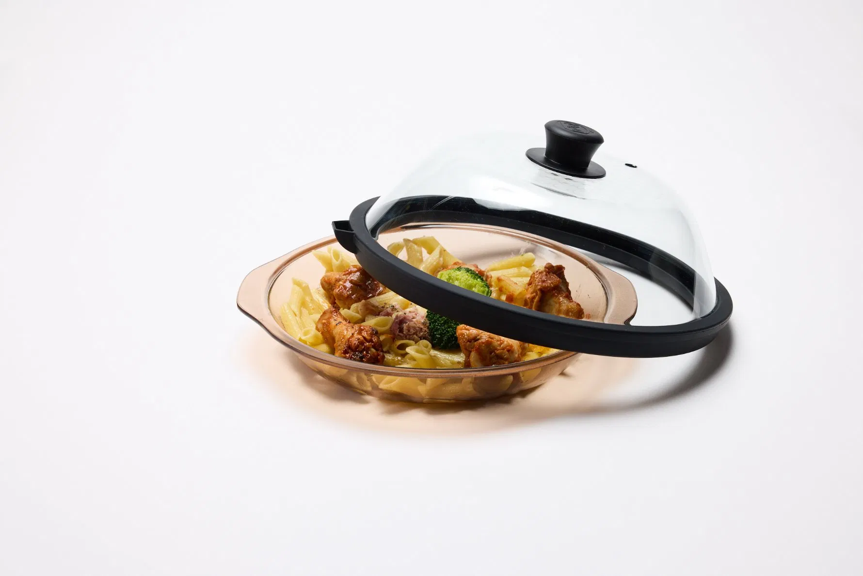 Durable Kitchenware Microwave Splatter Guard Emu-Hf with Tempered Glass Design