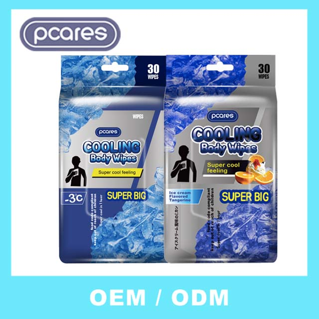 Hot Selling Sports Cooling Cleaning Body Wipes for Adults Nature Ice Cool Feeling Wet Wipe for Men