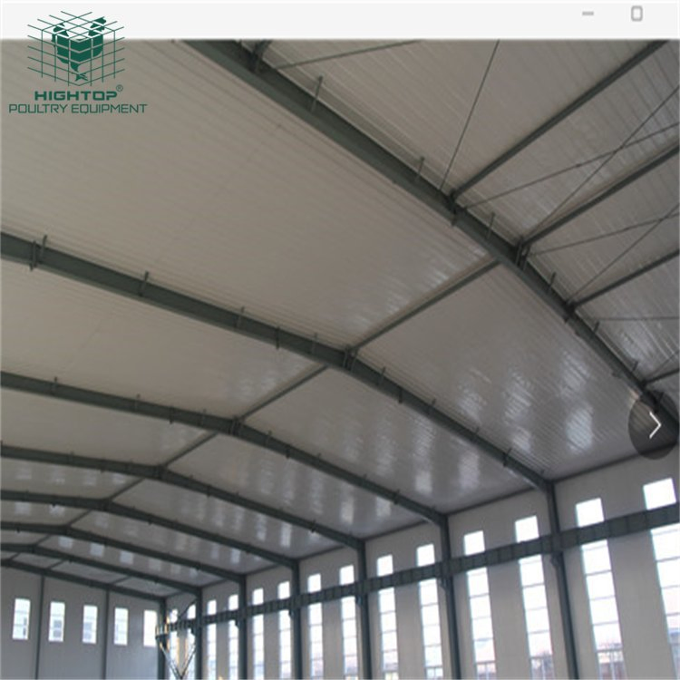 Tunnel Vent System Prefab Chicken Shed For Pan Feeding Broiler House