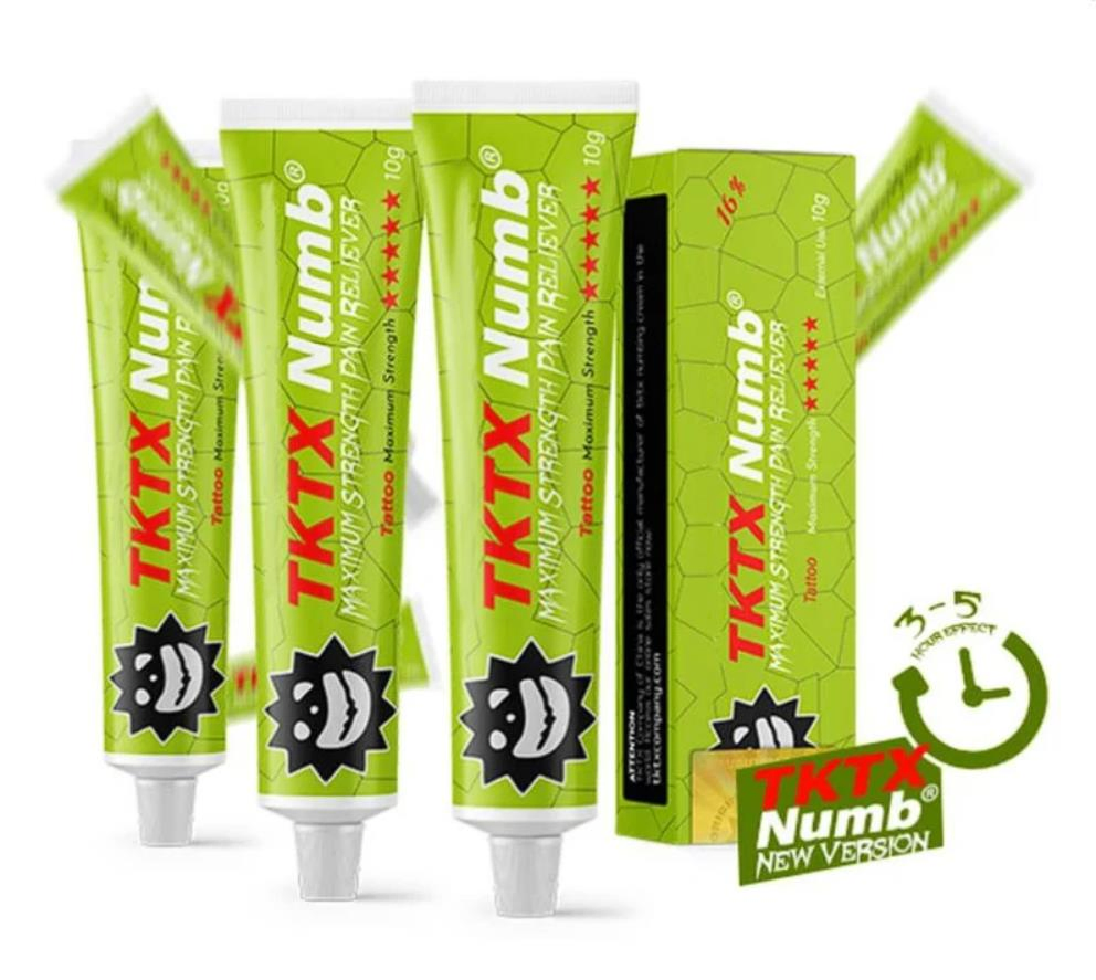 Wholesale New Version Plastic Tubes Tktx Numbing Anesthetic Cream Ointment Black Yellow Green Blue Gold Lidocaine 16% 18% 20% 22% 23% New Tktx Numb Cream