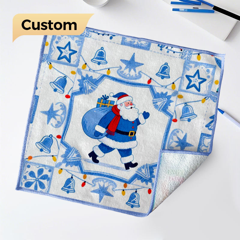 OEM High Quality Wholesale Custom Printed Microfiber Small Kitchen Tea Towel Natural Sublimation Quick Dry Towel for Home