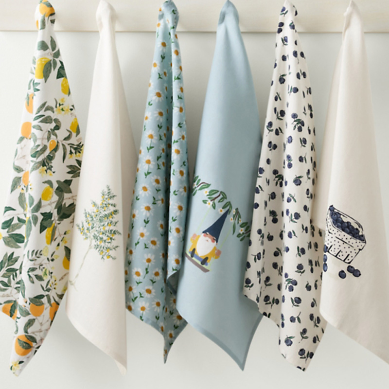 Custom Kitchen Digital Print Sheep Polyester or Cotton Kitchen Textile Tea Towel