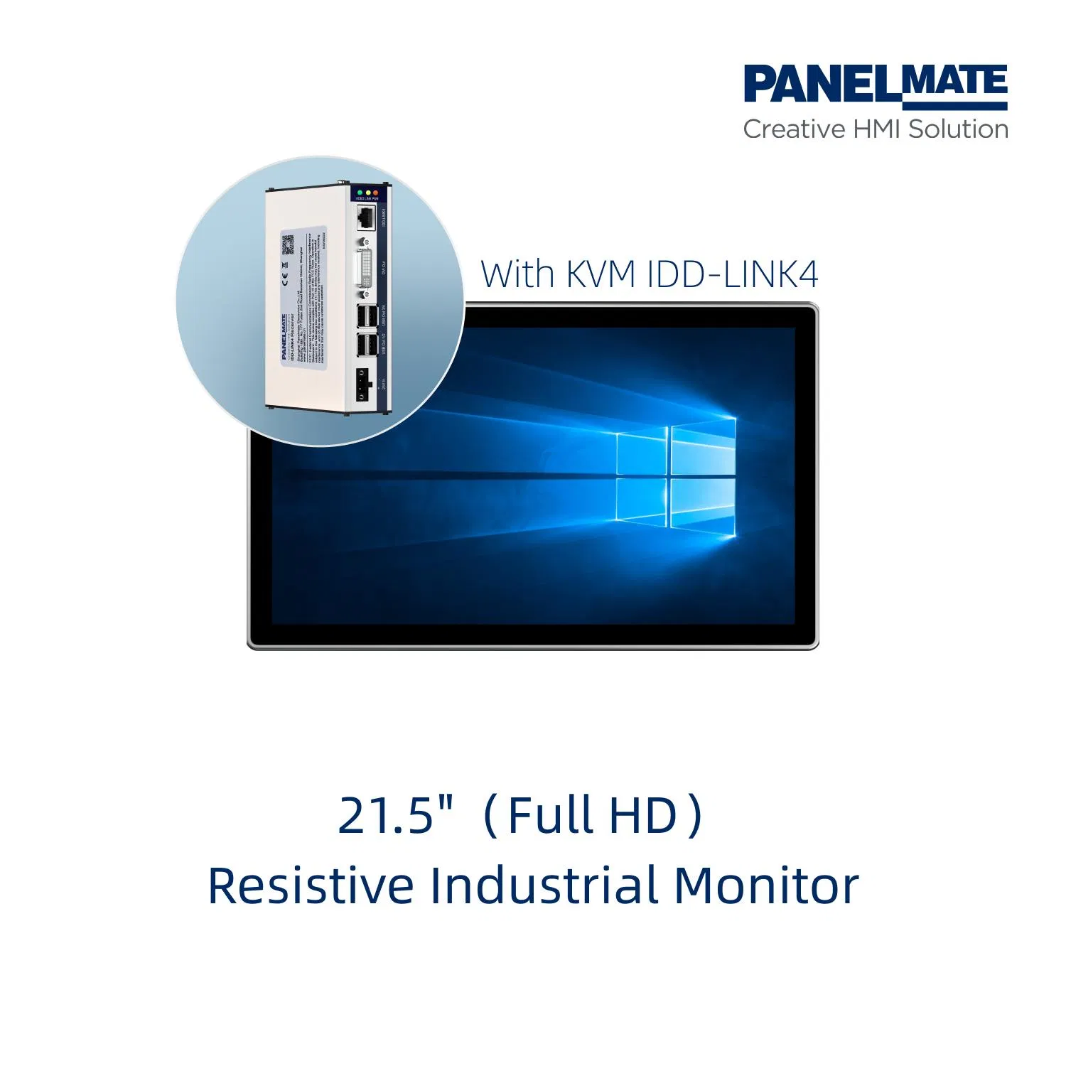 21.5 Inch IP65 Industrial Panel Display with Resistive Touch Screen with RJ45 (IDD-LINK4 port) Control Panel