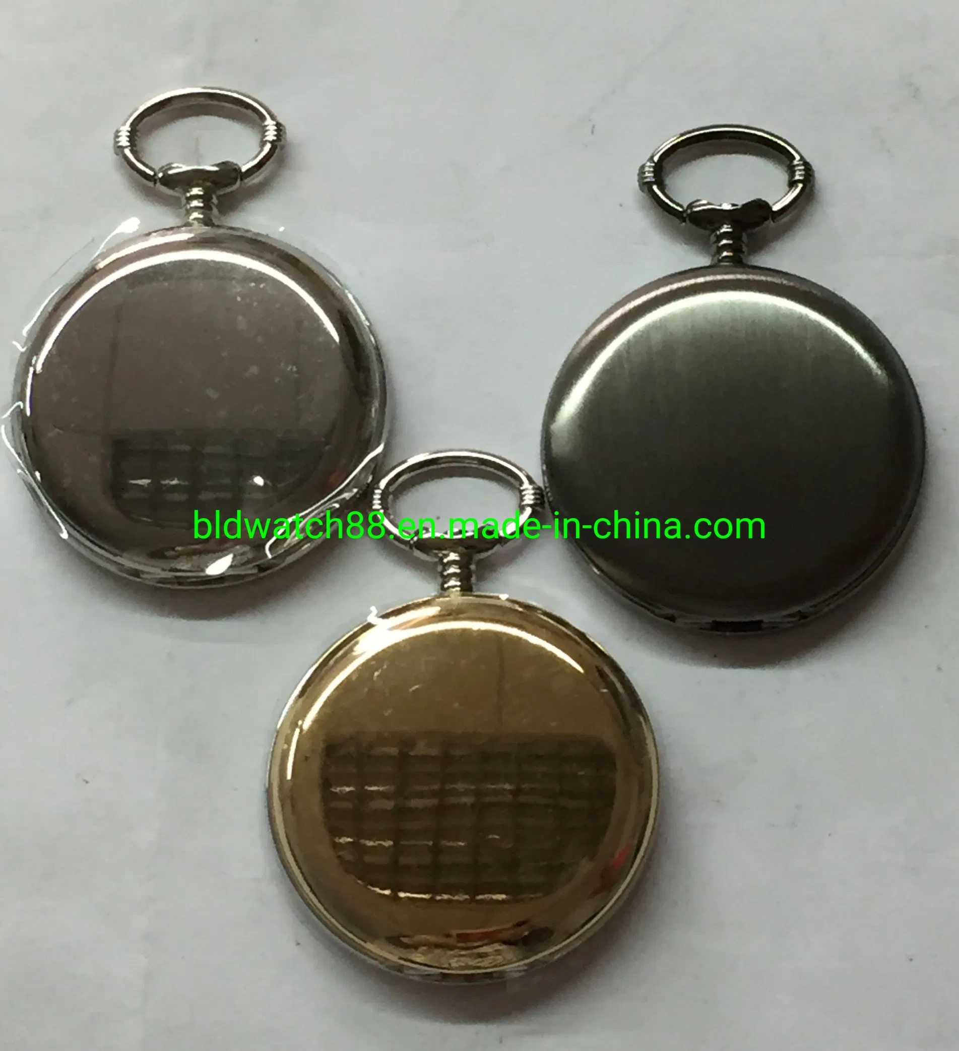 OEM / ODM Engraved Brushed Polished Silver Tone Pocket Watch with Date