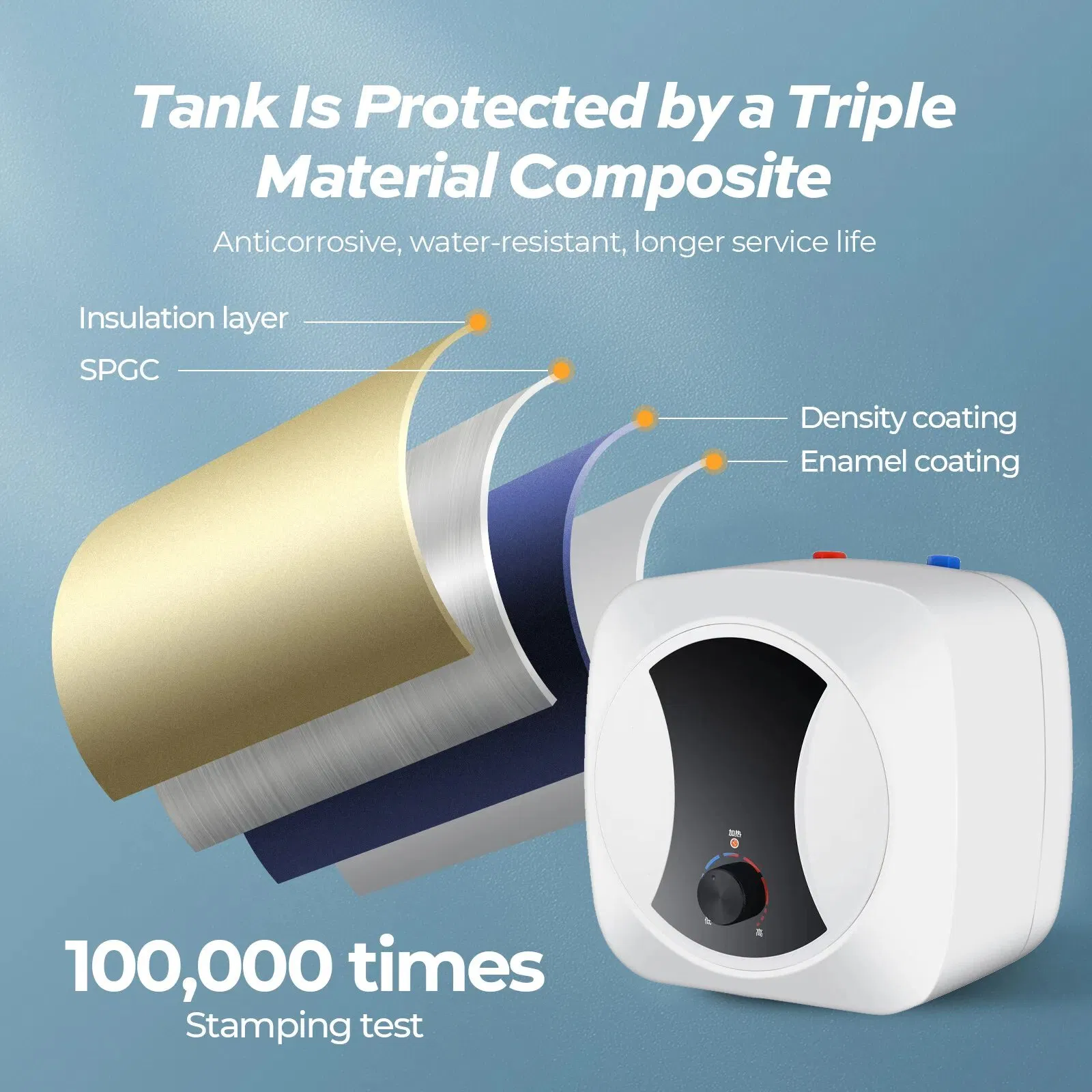 Накопительный водонагреватель электрический 6-10 л для ванной