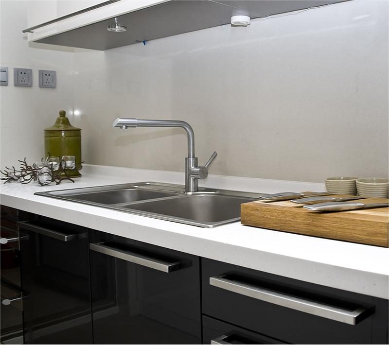 OEM Design Printed Quartz Slab Countertop Home Kitchen Bathroom Countertops Kitchen Side by Side Island