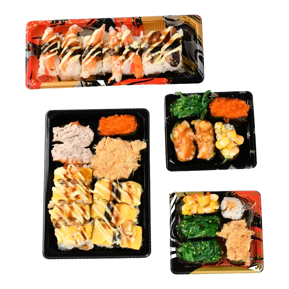 High Capacity Disposable Plastic Easy to Take Away Sushi Packaging Box