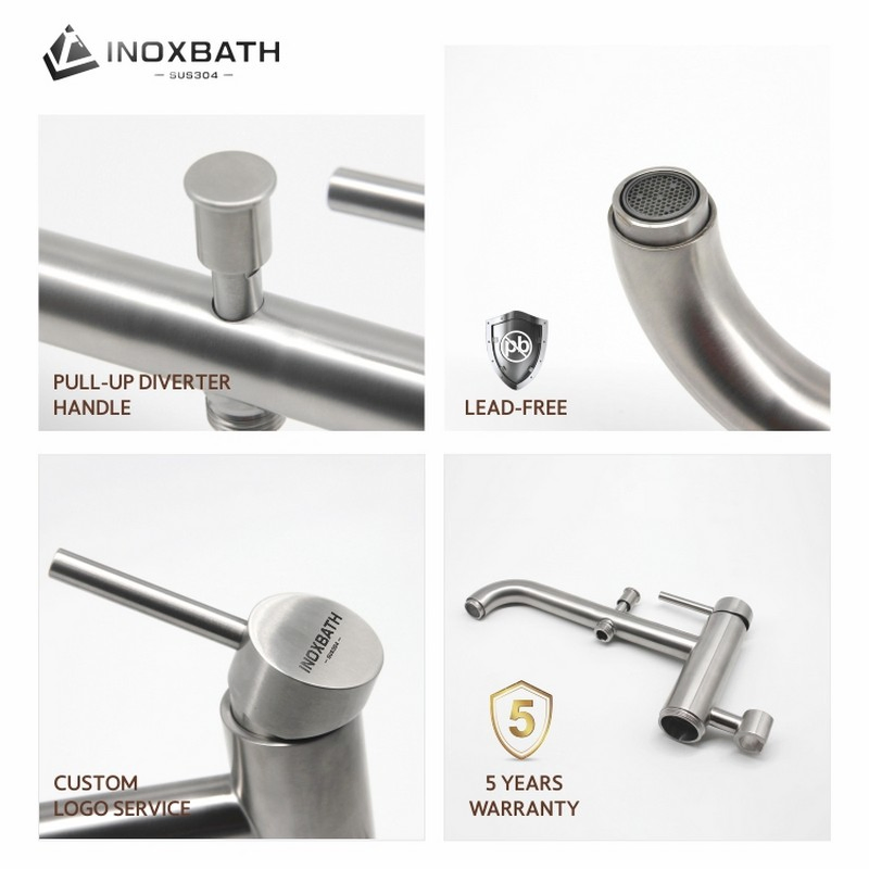 Stainless Steel Freestanding Tub Filler Matte Black Finish Energy Efficient Bathroom Upgrade