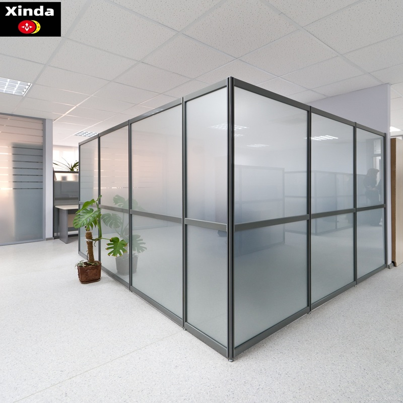 Office Glass Partition Wall - Tempered/Frosted Glass, Aluminum Frame