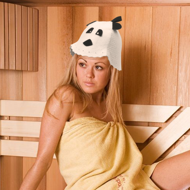 Unisex Wool Felt Smooth Thick Wool Fabric Sauna Hat in Bathing/Steaming.