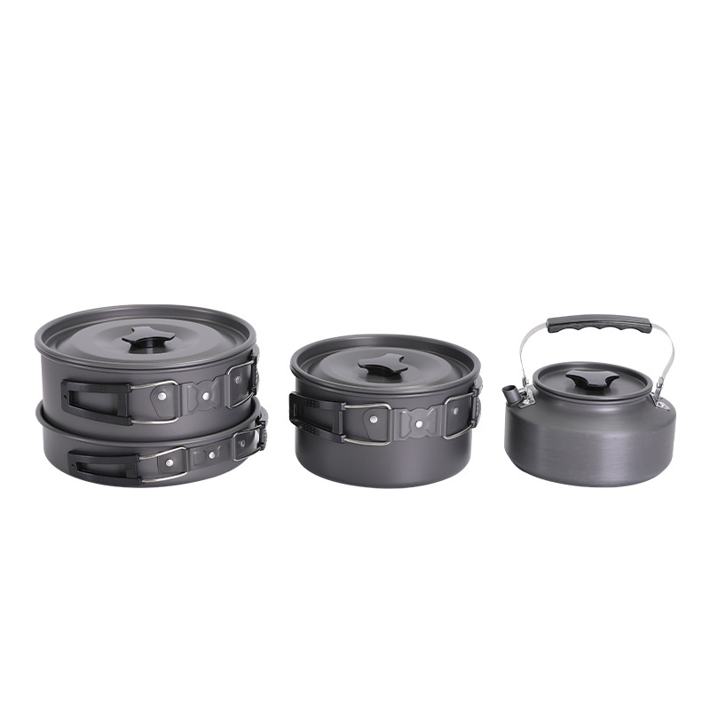 Lightweight Portable Outdoor Cookware Set for Camping Picnic Travel Including Pan Kettle