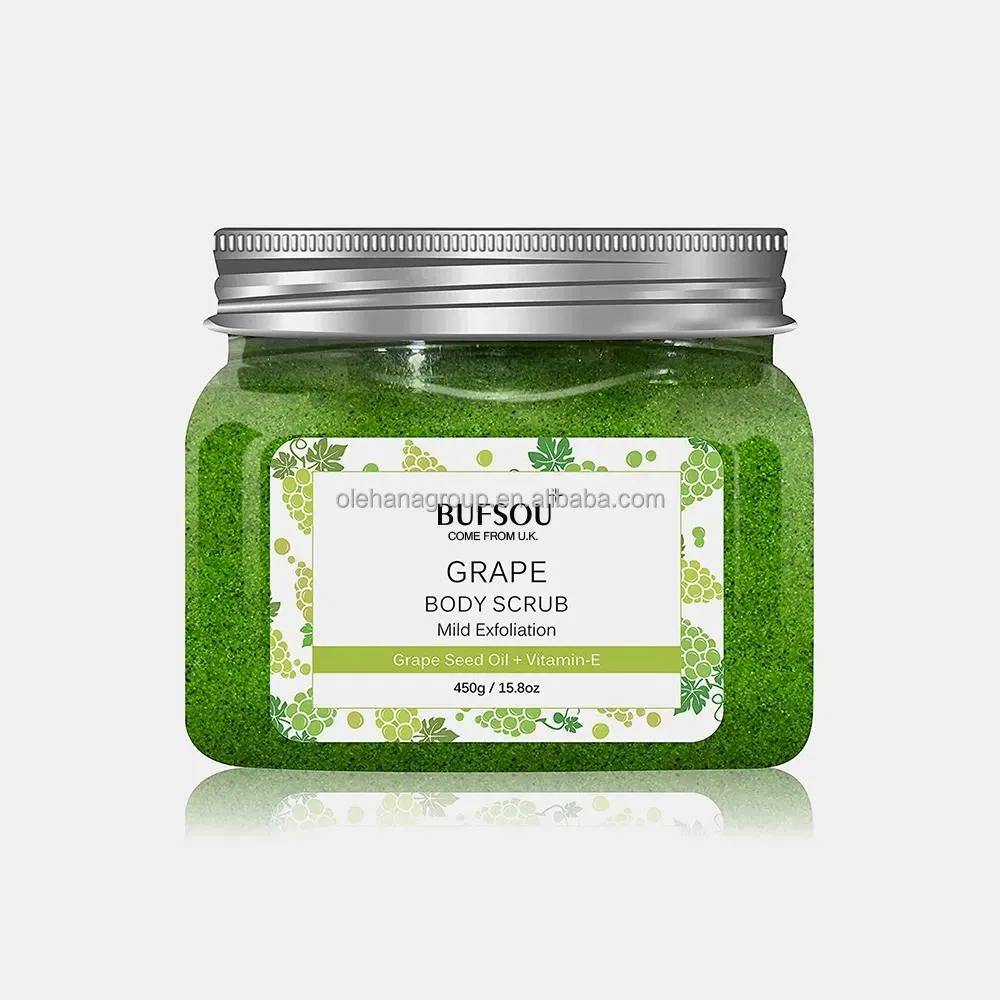 OEM Private Label Moisturizing Exfoliating Volcano Sand Grape Seed Oil Remove Dead Skin Whitening Organic Body Scrub